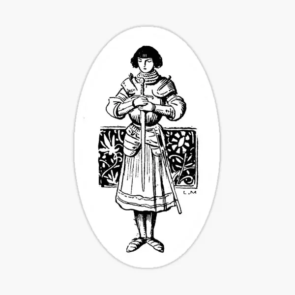 Joan Of Arc  5PCS Stickers for Laptop Decor  Anime Bumper Water Bottles Background Luggage Wall Art Decorations Print Funny Cart