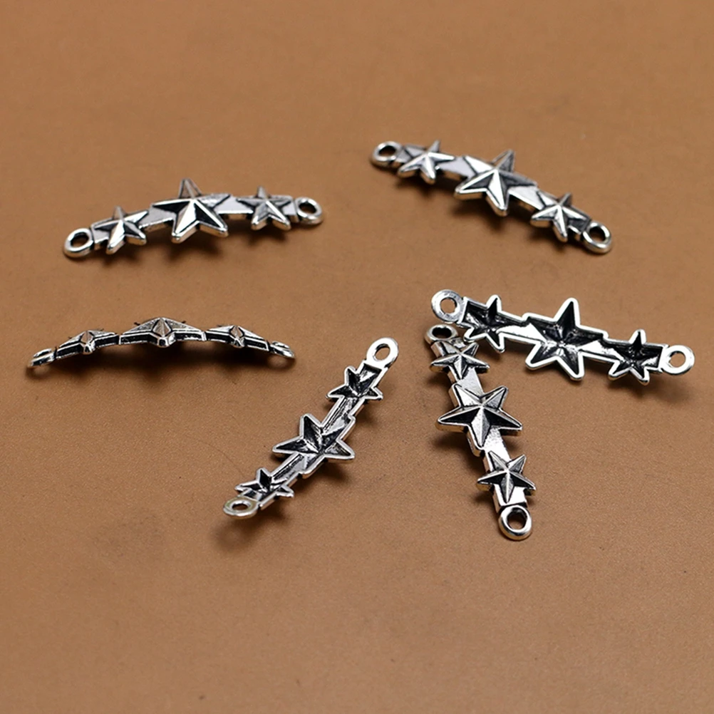 

50pcs Pentagram Alloy Pendant Charms for Necklace Bracelet DIY Jewelry Making Crafts Gifts Silver Vintage Star Style Accessories