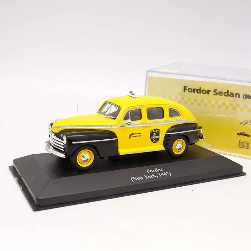Diecast 1:43 Scale Fordor (NEW YORK 1947) Simulation Alloy Car Model Static Collectible Toy Gift Souvenir Decoration
