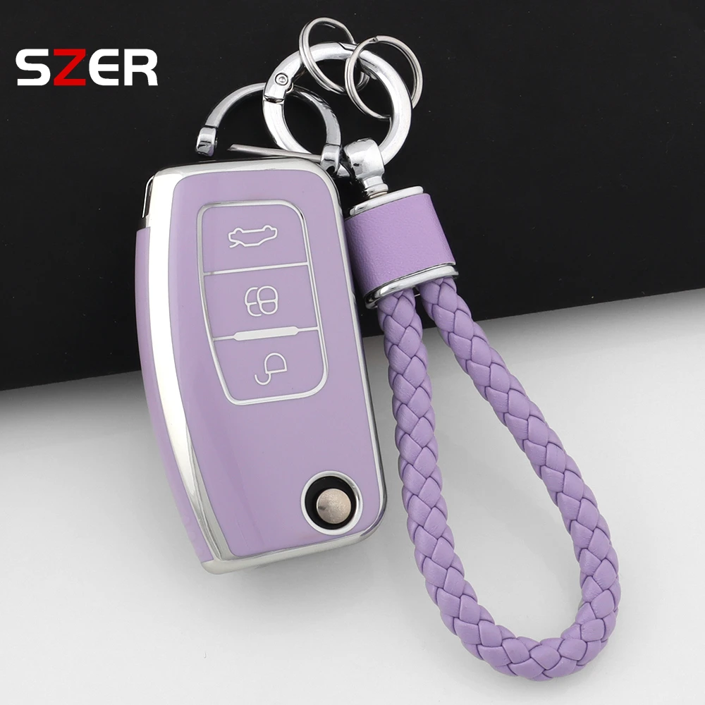 Mode TPU Auto Flip Schlüssel Fall Abdeckung Shell Fob Für Ford Focus 2 MK2 Fiesta Mondeo Galaxy Ecosport Kuga Escape falcon B-Max C-Max