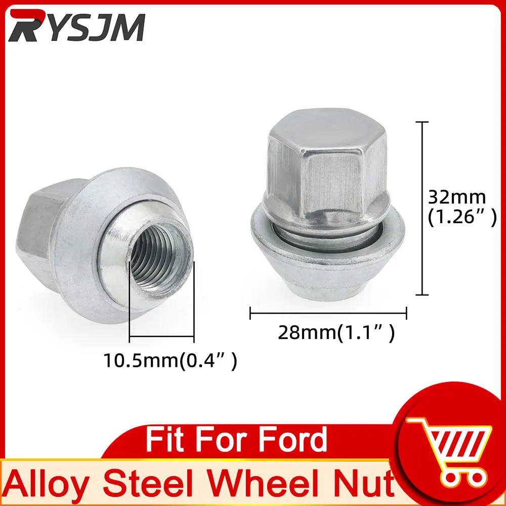 1 Piece Wheel Nut Alloy Steel Wheel Nuts For Ford C-Max Focus MK1 MK2 MK3 ST RS M12x1.5 19MM Bolt Lug Stud Tyre Nut