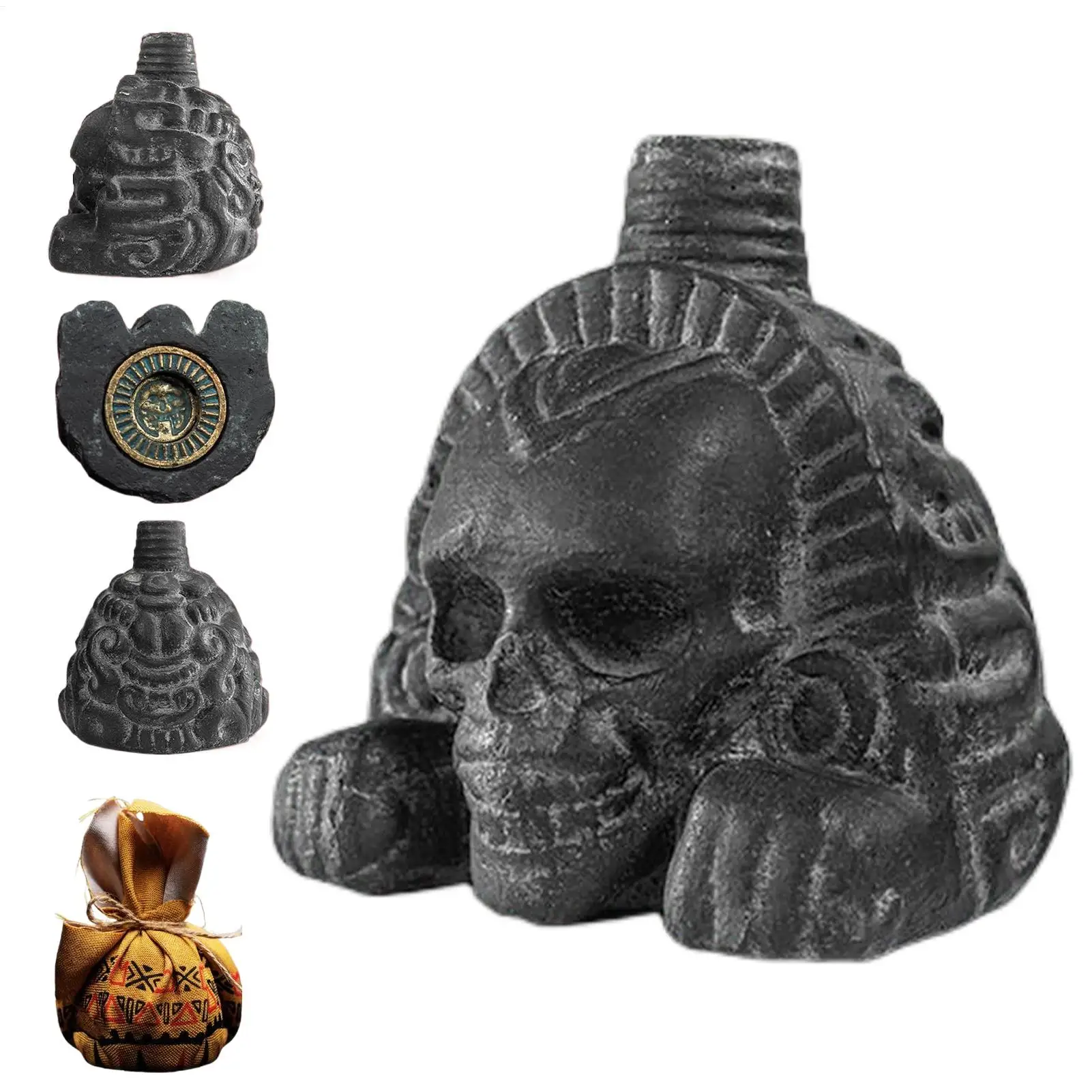 Death Whistle Skull Human Screaming Sounds Screaming Aztec Death Whistle Ghost Scream Pendants And Commemorative For Halloween
