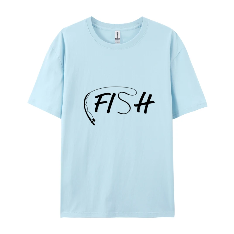 River T-Shirt Tops Tees Gone Fishing 2024 Popular Casual Printed Cotton T-Shirt Men Clothing Simple Style