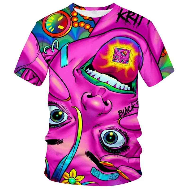 Buntes trippy T-Shirt für Männer 3d gedruckte Malerei coole Designs T-Shirt T-Shirts Sommer lässig Fitness studio Kurzarm bequem