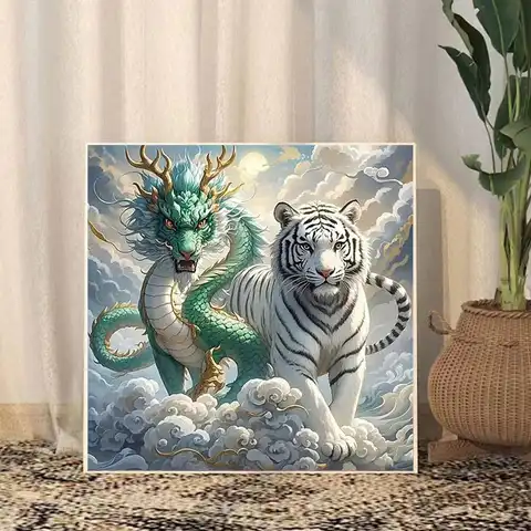 10 best sales Diamantmålning med vit tiger - №1