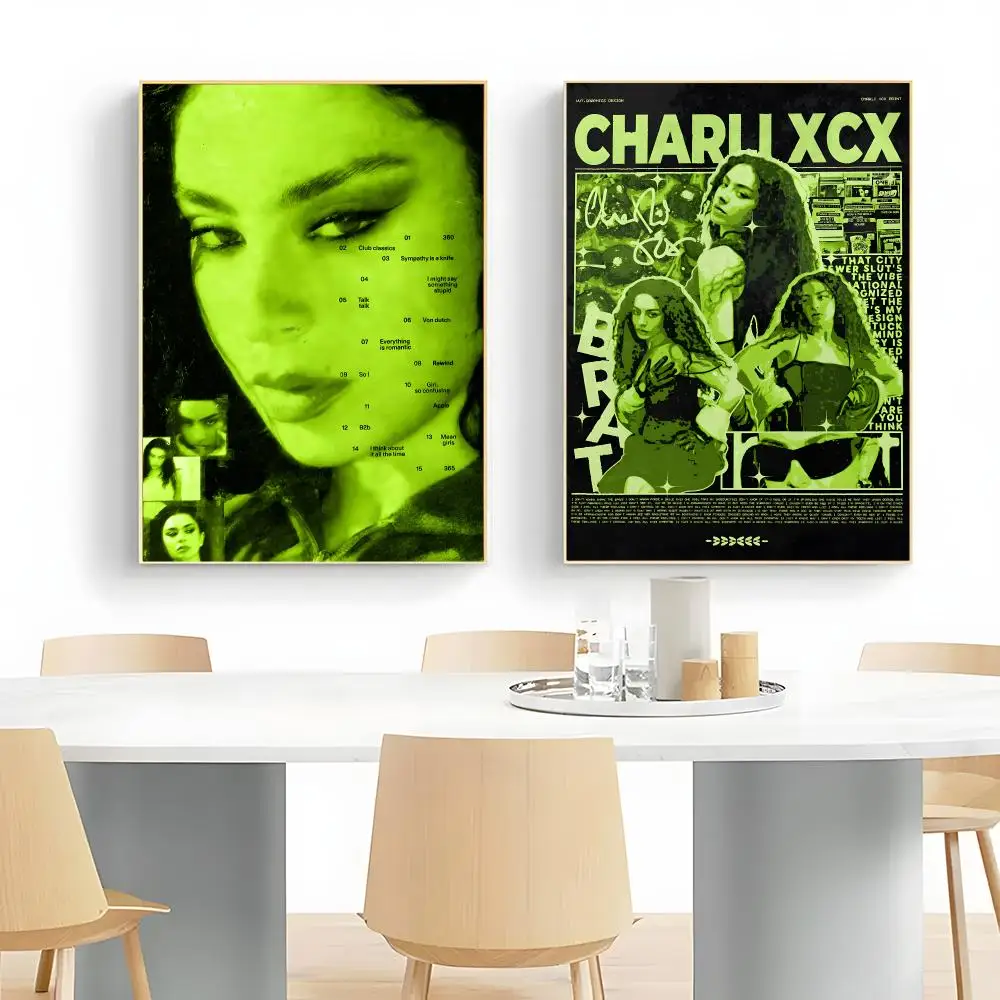 Pop Singer C-Charli XCX Poster Frameless Peel-and-Stick Removable Wall Art Print