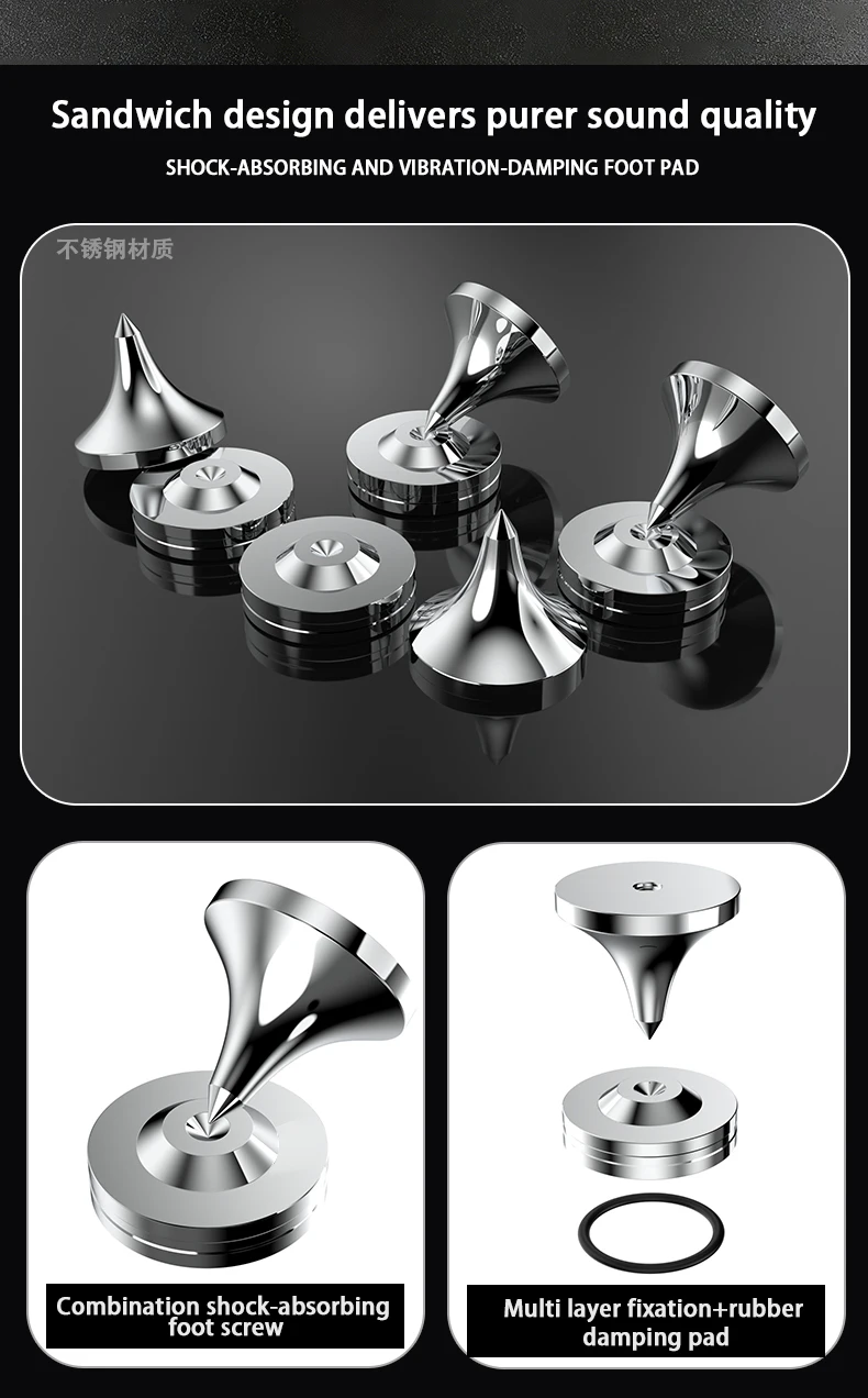2026 Neue HIFI M8 Schraubspikes XSSH Audiophile Lautsprecher-CD-Verstärker-Ständer Edelstahl ISOLATION FOOT Spike Stoßdämpfungspad – Detail 2