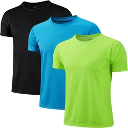 3 Pack Mesh Workout Shirts for Men Dry Fit Gym Shirts Quick Dry Athletic Short Sleeve T-Shirt Moisture Wicking