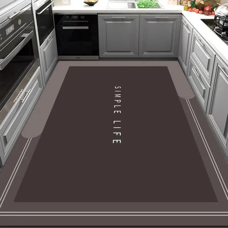 Kitchen Oil-proof and Non-slip Rug PVC Leather Carpets Dirt-resistant Door Mats Simple Balcony Rugs Bathroom Waterproof Carpet