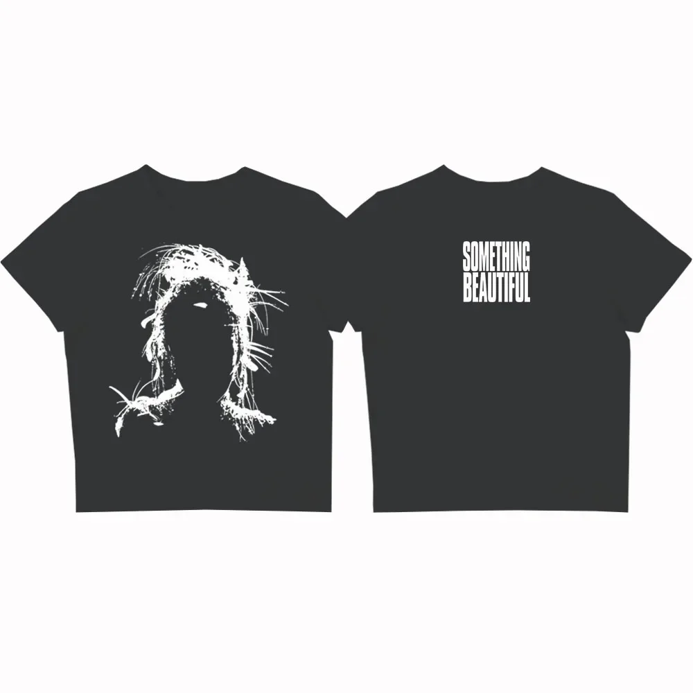 

Мили-Цирус, что-то, красивые укороченные топы, футболка для девочек, модная женская футболка с круглым вырезом и короткими рукавами, подарочная футболка для фанатов