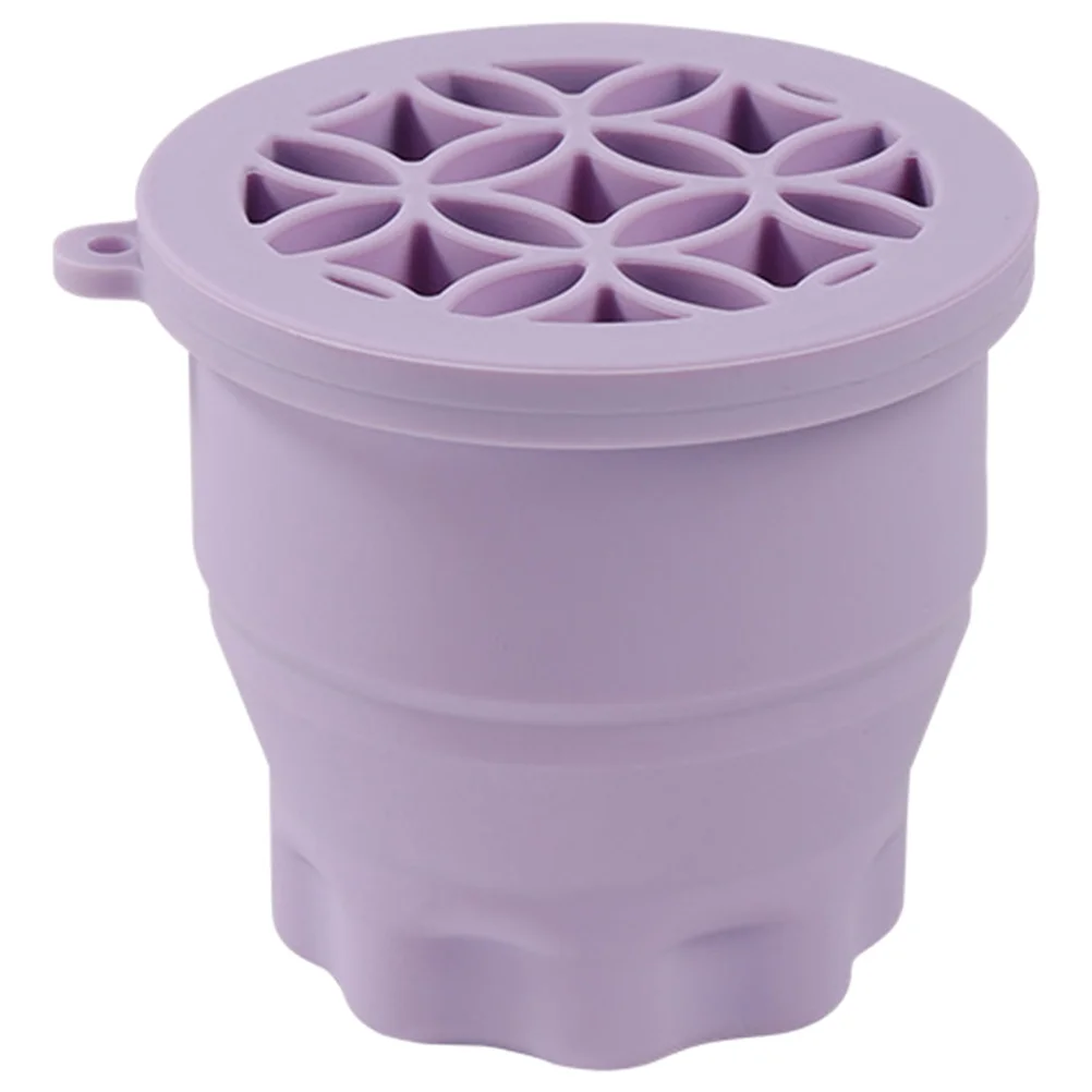 Tigela de limpeza de escova de maquiagem, tapete de limpeza dobrável de silicone, ferramenta eficiente para limpeza de escova, esponja de maquiagem, remoção de sujeira de ovo