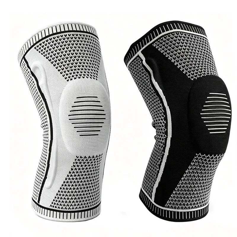 1 Unidad de Rodillera Deportiva de Silicona con Protección por Compresión, Soporte Medial de Rótula y Menisco para Baloncesto y Running