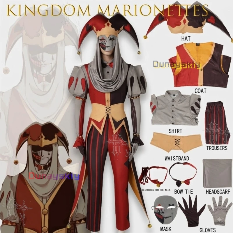 Horror Game Kingdom of Marionettes Character Jestyn Cosplay Suit Vintage Jester Outfit Complete Set For Cos Masquerade Party cos - view 2