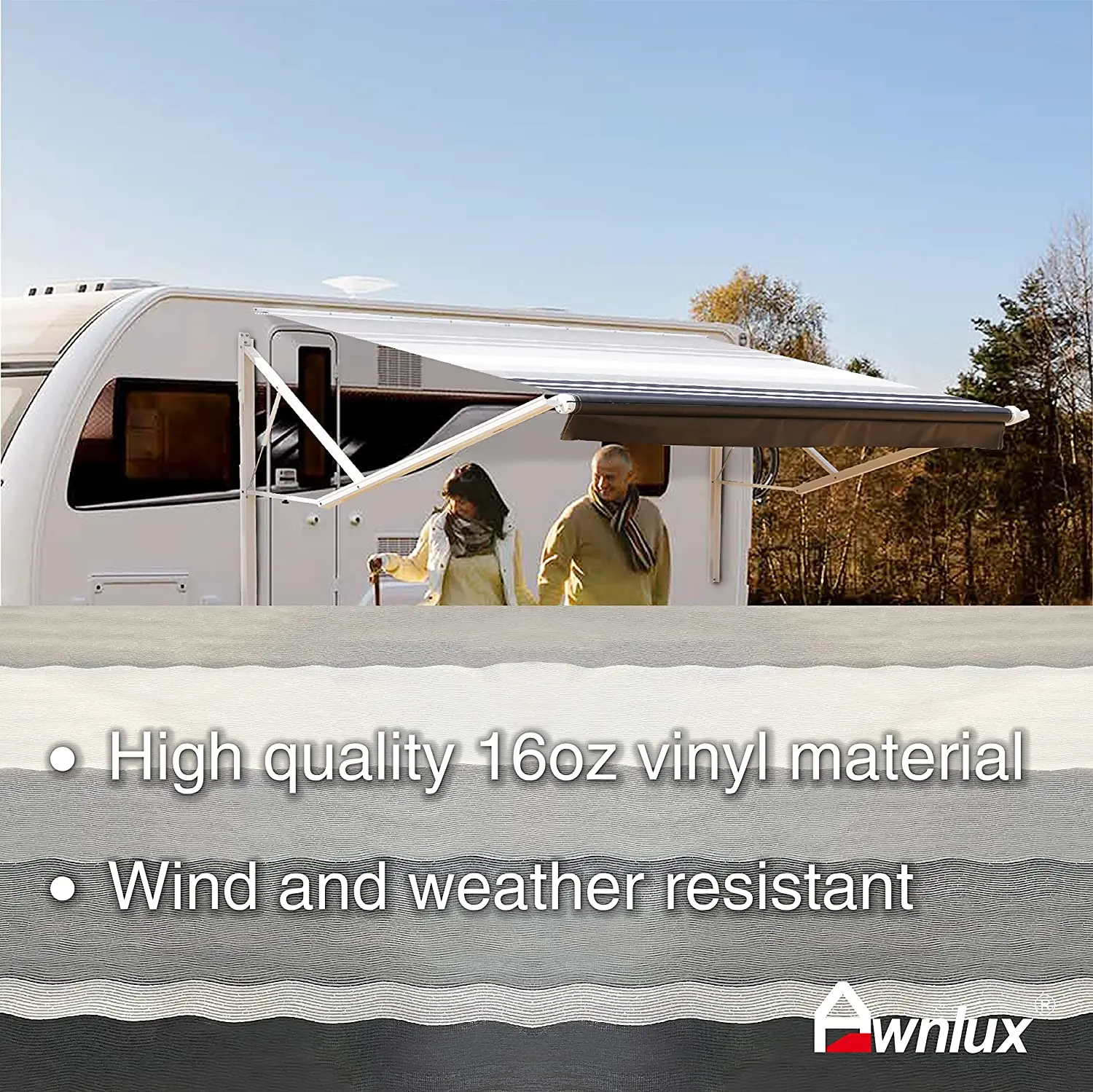 Awnlux Camper Car Rv Exterior Accessories Trailer Awning Electric Caravan Motorhome Motorized Rv Sunshade Awning For Sale