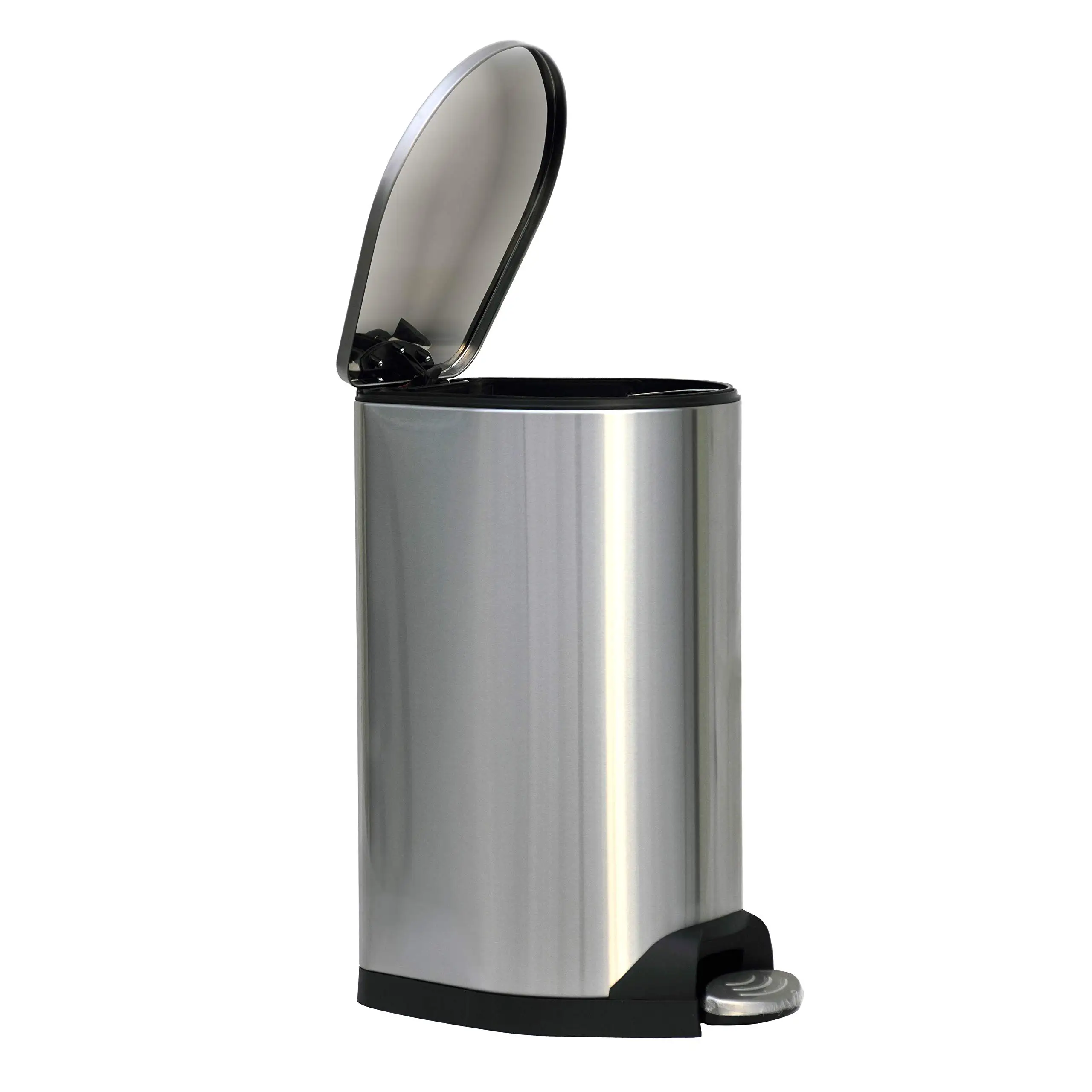 8 Gallon / 30 Liter Brushed Stainless Steel Step-on Trash Can Fingerprint Resistance with Removable Bucket Fits in