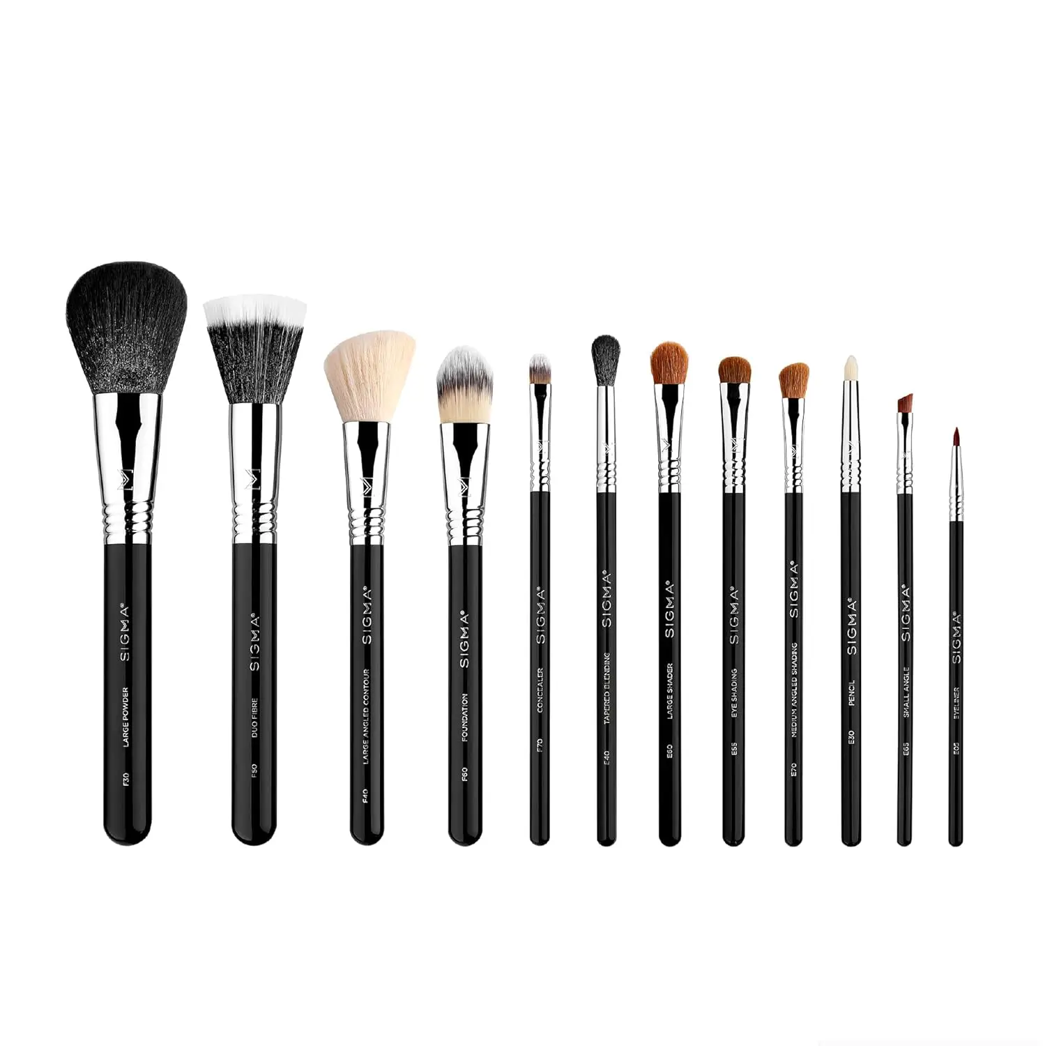 

Professional Makeup Brush Set with Premium Fibers, 12 Brushes for Face & Eyes, Durable Handles
