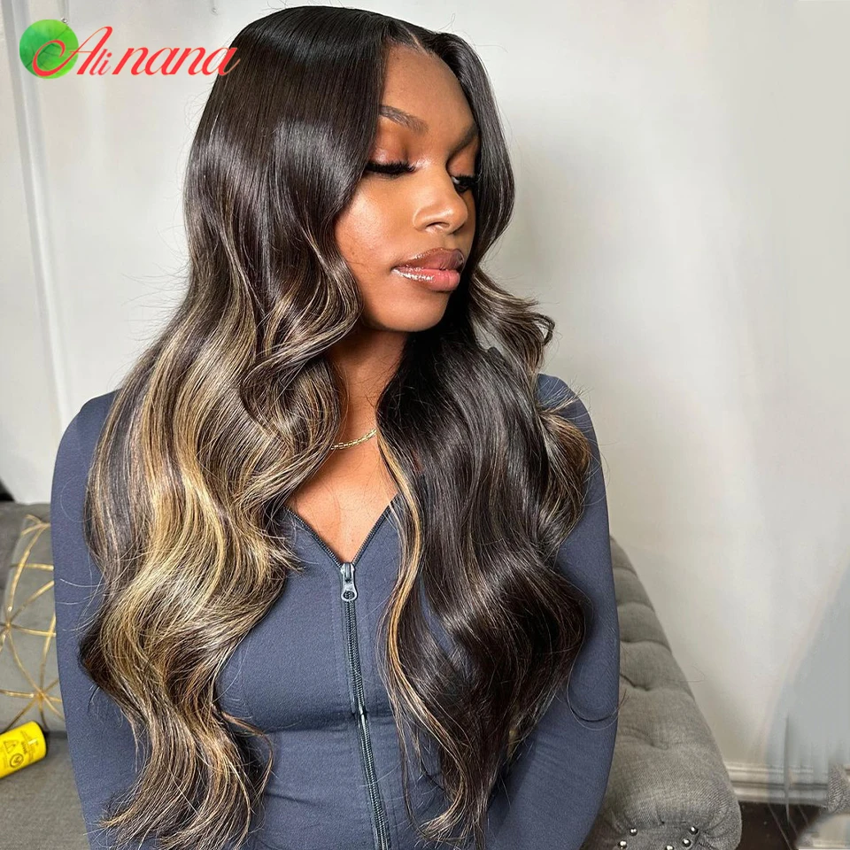 Highlight Blonde Colored Wig Body Wave/Straight Hairstyle 13x6 HD Lace Frontal Human Hair Wig Pre-Plucked  5x5 Lace Closure Wig