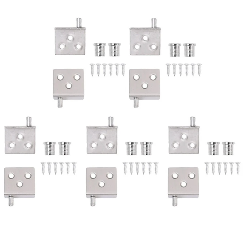 10Pcs Concealed Hinges Invisible Cabinet Up And Down Door Pivot CT Corner Codes For Wood Panel Cupboard Display Support