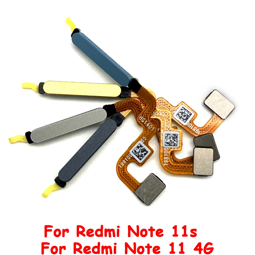 10Pcs 100% Original Fingerprint Sensor Home Return Key Menu Button Flex Cable Ribbon Parts For Xiaomi Poco M4 Pro / Note 11 4G