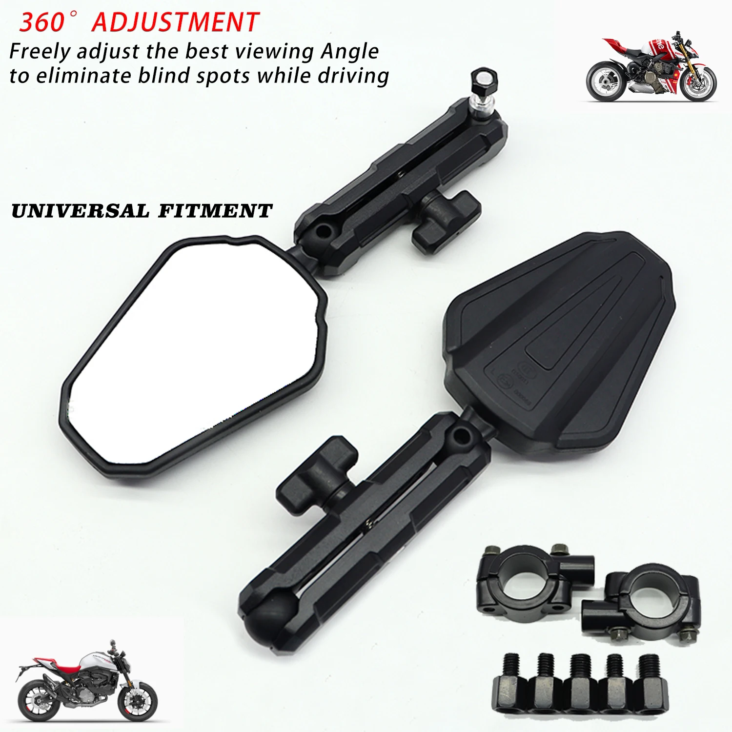 

Folding Motorcycle Rearview Mirrors Off Road Adv Wide Side Mirrors for KTM 390 Duke 790 890 Adventure R 1050 1090 Adventure /R