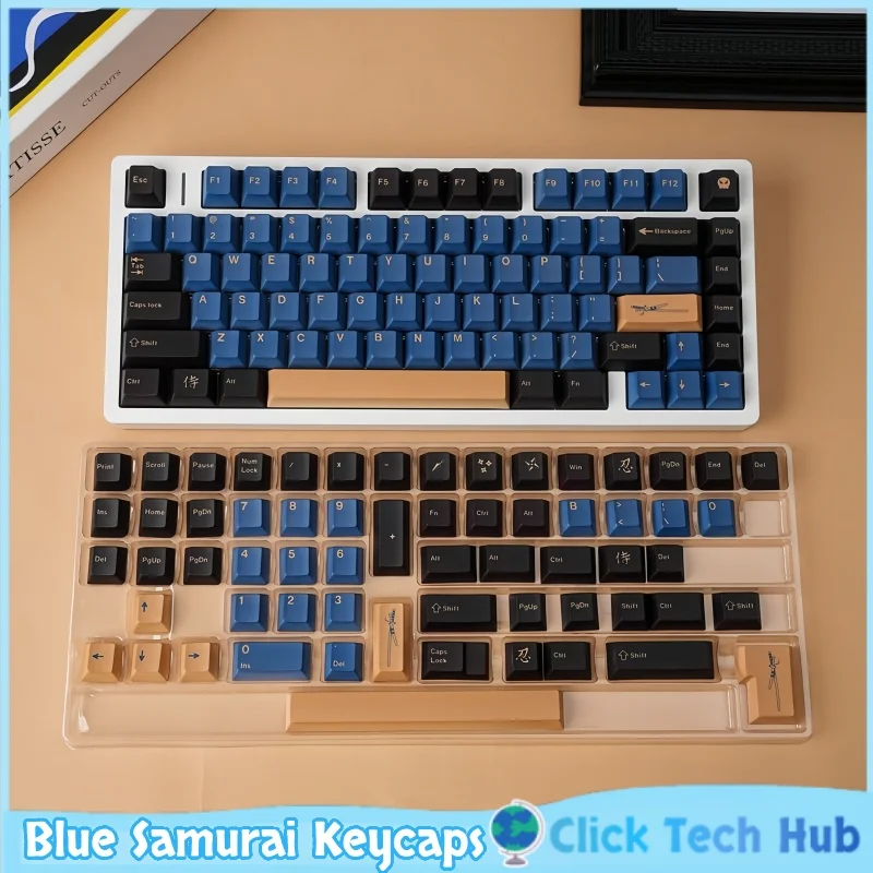Gmk Blue Samurai Keycaps 143key Cherry 5 Side Hot Sublimated German French Spanish Korean Japanese Mechanical Keyboard Keycaps