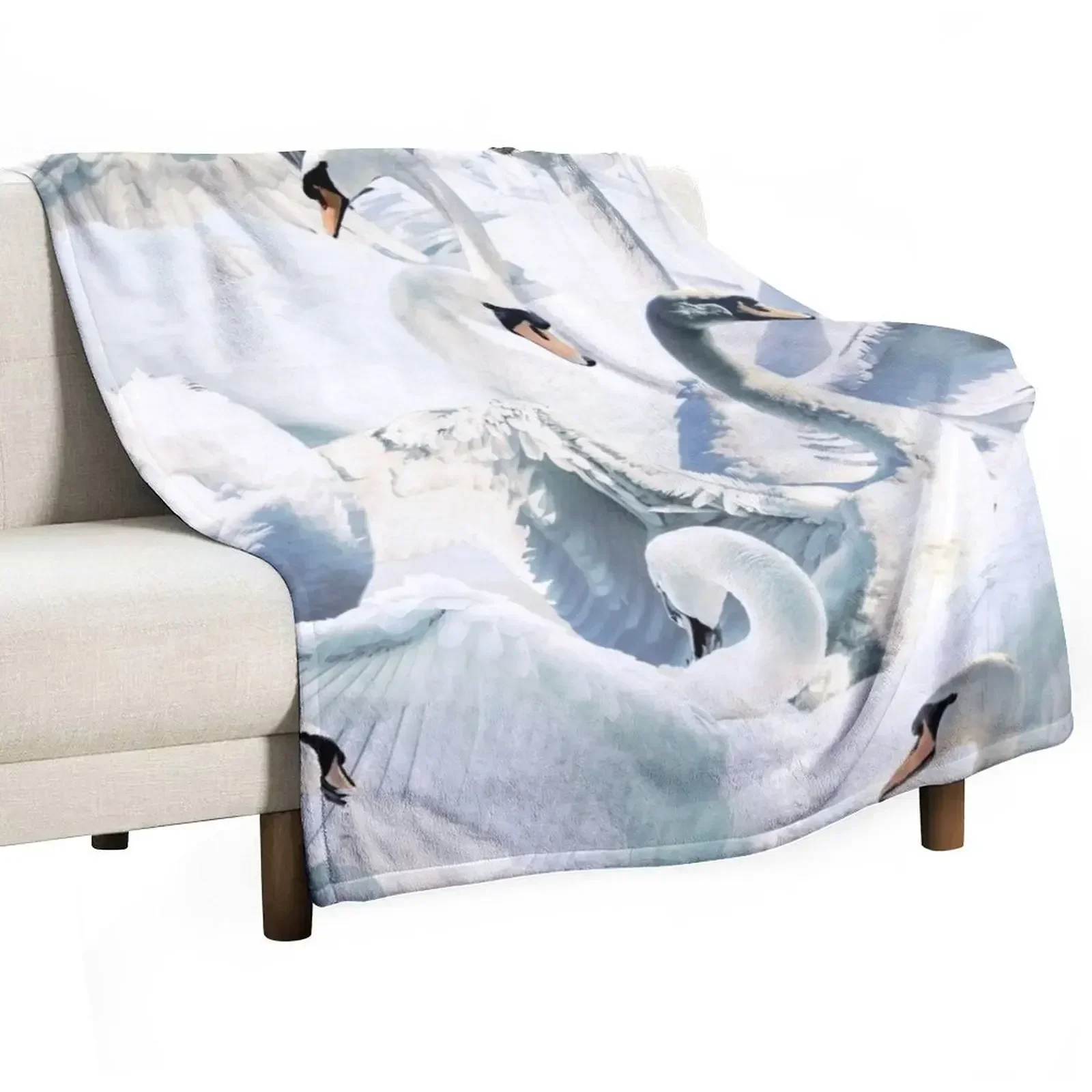 

Swans Throw Blanket blankets ands Summer Tourist Blankets