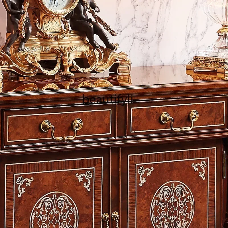 NQ52 Great discounts English mahogany TV cabinet American living room inlaid shell TV cabinet furniture