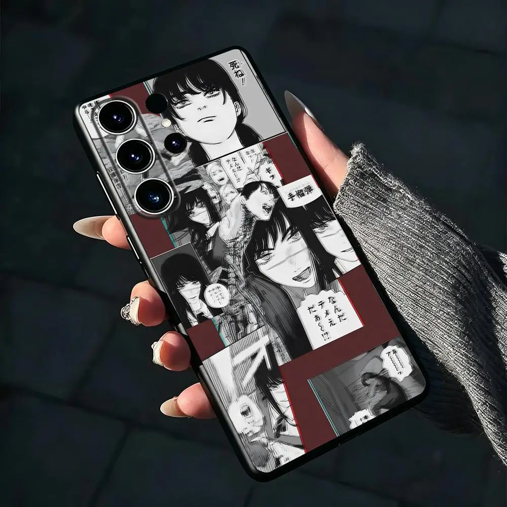 Chainsaw Man Asa Mitaka Phone Case For Samsung Galaxy S26 S25 S24 S23 S22 S21 S20 Plus Ultra Fold A Soft Black