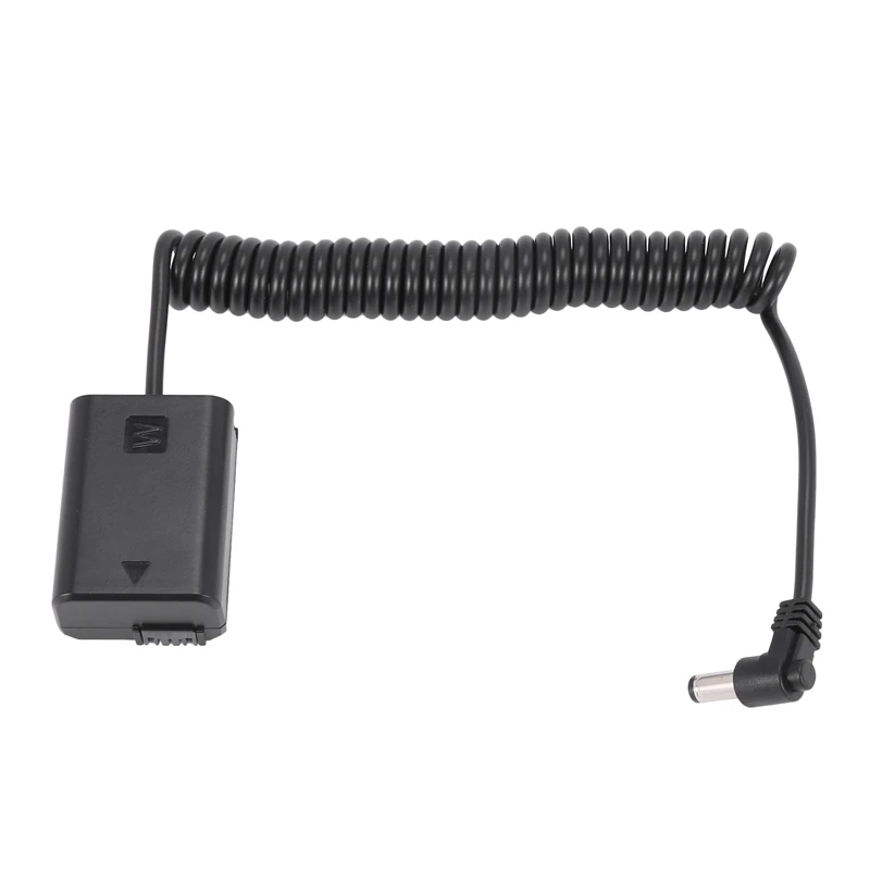 

M05K Np-Fw50 Dummy Battery Pack Coupler Adapter With Dc Male Connector Power Coiled Cable For Sony A7 Mark Ii A6300 A6000