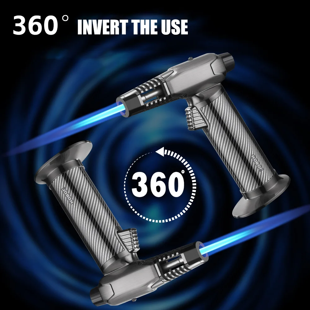 2026   1300 ℃ Windproof Blue Flame Gun Lighter One Key Fixed Flame 360 ° Inverted Ignition Metal Material Multifunctional Use