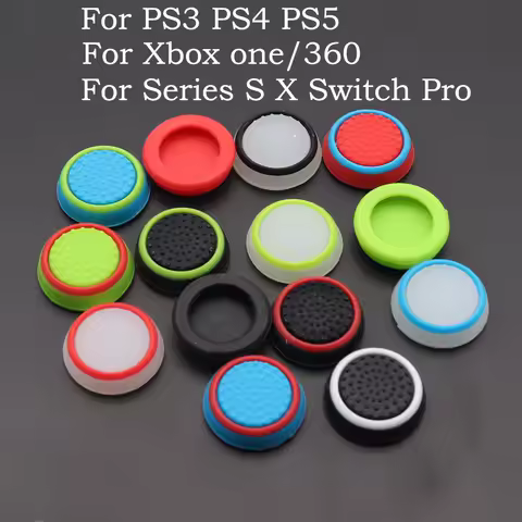 2pcs For PS3 PS4 PS5 Xbox one/360/Series S X Switch Pro Game Controllers Thumb Silicone Stick Grip Cap Cover Accessory