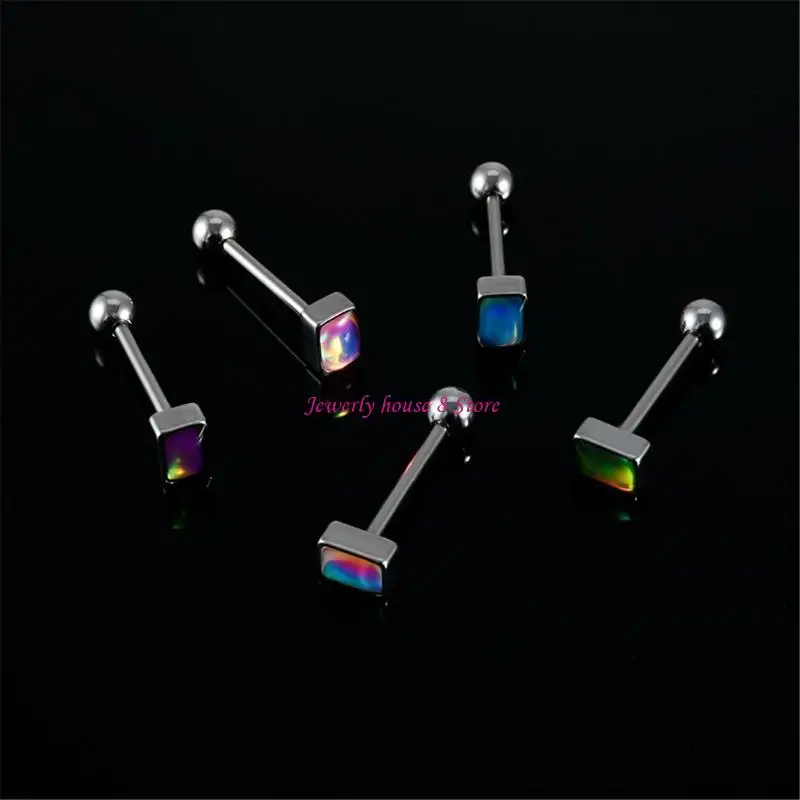 

Fashionable Elegant Rectangular Tongue Barbell Craft from Stainless Steel Materials for Comfort And Long Time Wear