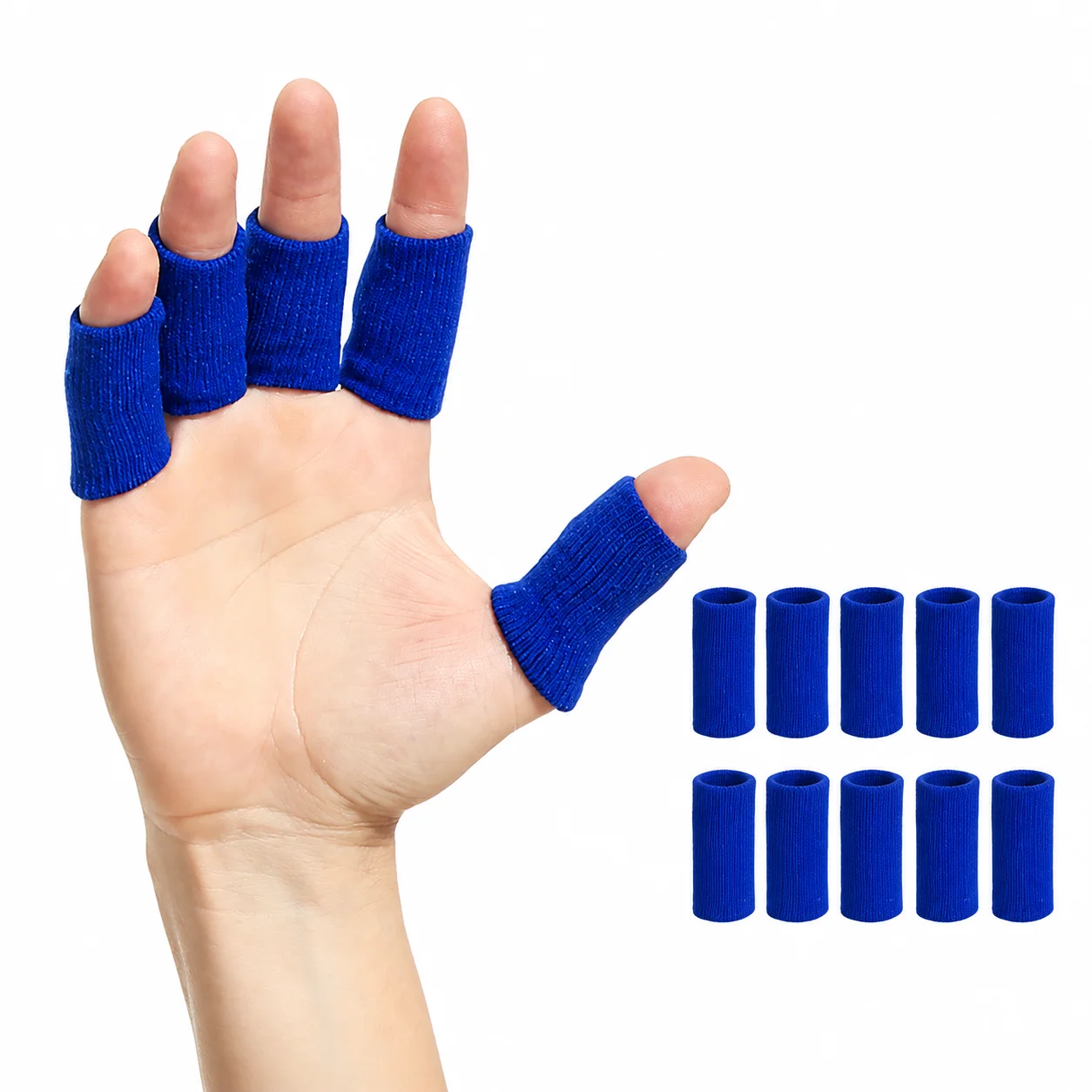 10pcs Finger Joint Support Sleeves Breathable Nylon Wraps for Basketball Volleyball Training Grip Daily Hand Braces