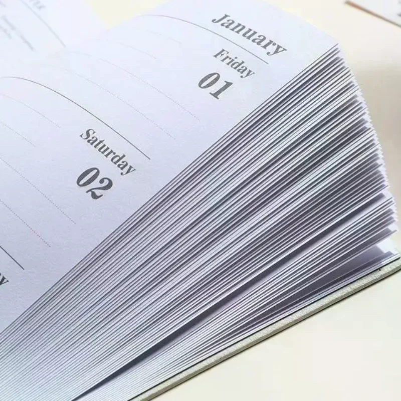 A6 Portable 2027 Time Planner with Bookmark 120 Pages 365 Day Schedule Organizer Mini Notebook for School Study