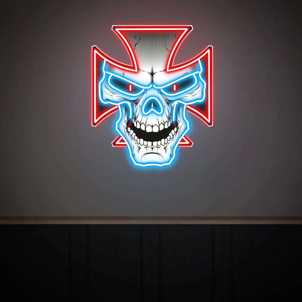 Skull Neon Signs Personalized Living Room Bedroom Wall Art Decor Led Light Sign for Home Bar Pub Decoration Night Light Lamp