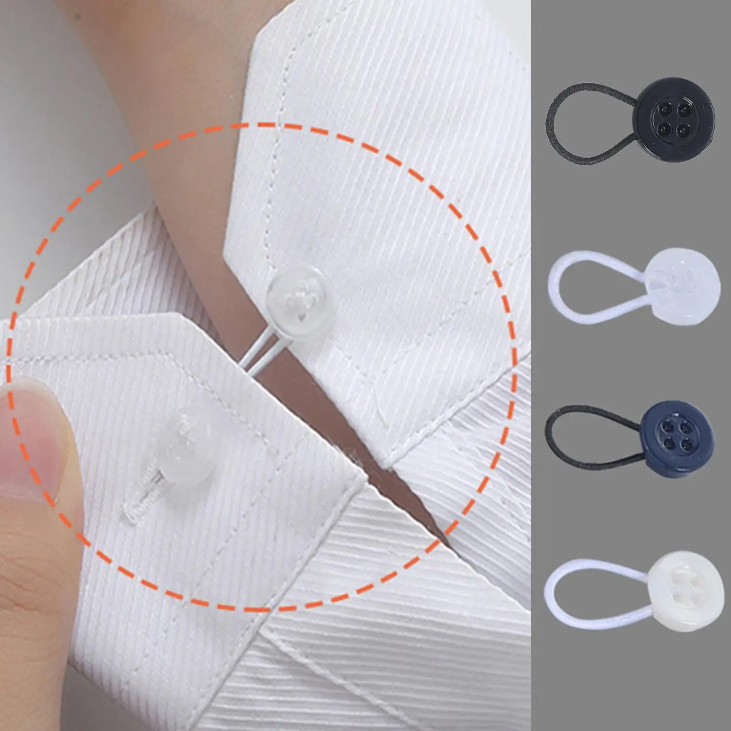 5 szt. Regulowane przedłużacze talii Przedłużacz szyi Bez guzika do szycia do dżinsów Przedłużenie kołnierza koszuli Przedłużacze guzików z tkaniny