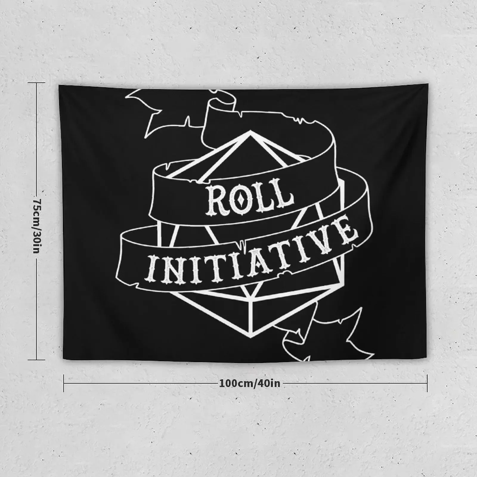 Roll Initiative - white Tapestry Decor For Room Aesthetics For Room Outdoor Decoration Aesthetic Home Decor Tapestry