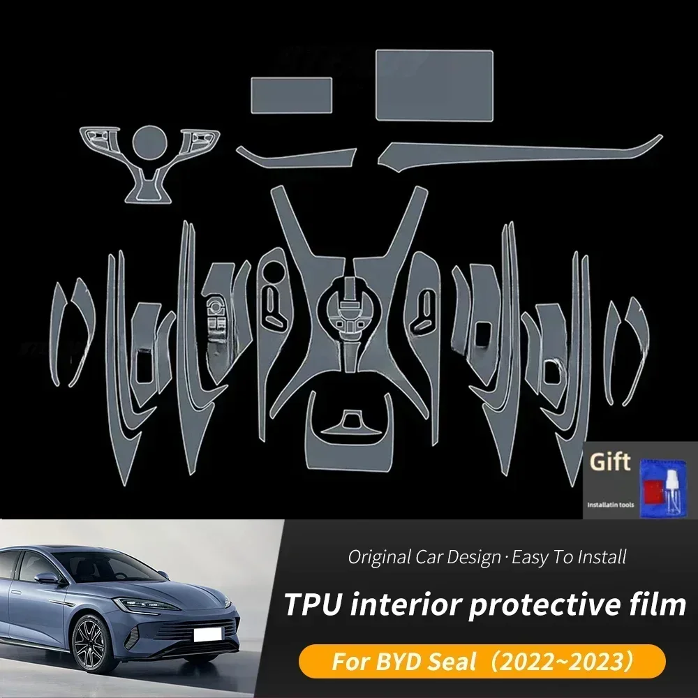 Interior Film for BYD Seal 2022-2023 Car Piano Board Protection TPU Transparent Self-adhesive Paint Film Anti Scratch Refit PPF