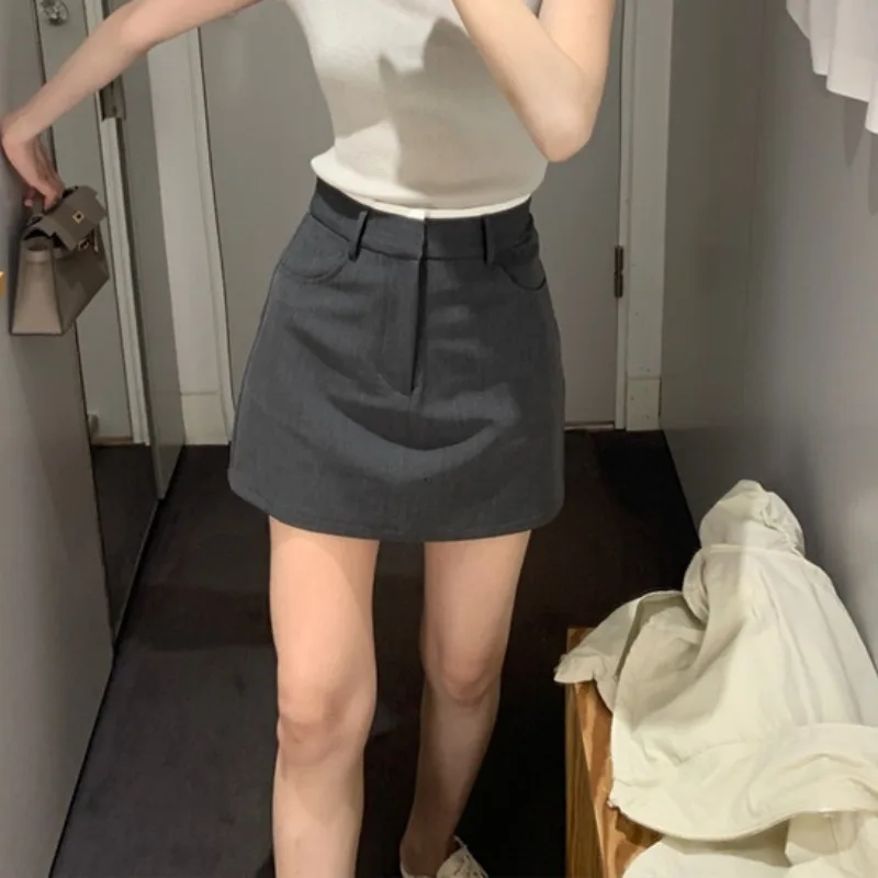 Skirts Women Panelled A-line Korean Style Hotsweet Mini Simple All-match Fashion Ulzzang Students Casual Chic Solid  New