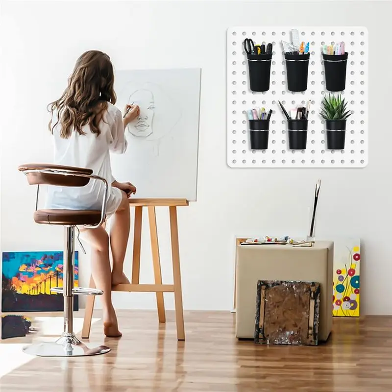 M12K-Peg Board Bins Peg Board Cups With Hooks & Loop 12Pack,Peg Board Organizer Replacement Accessories Peg Board Tools Organize