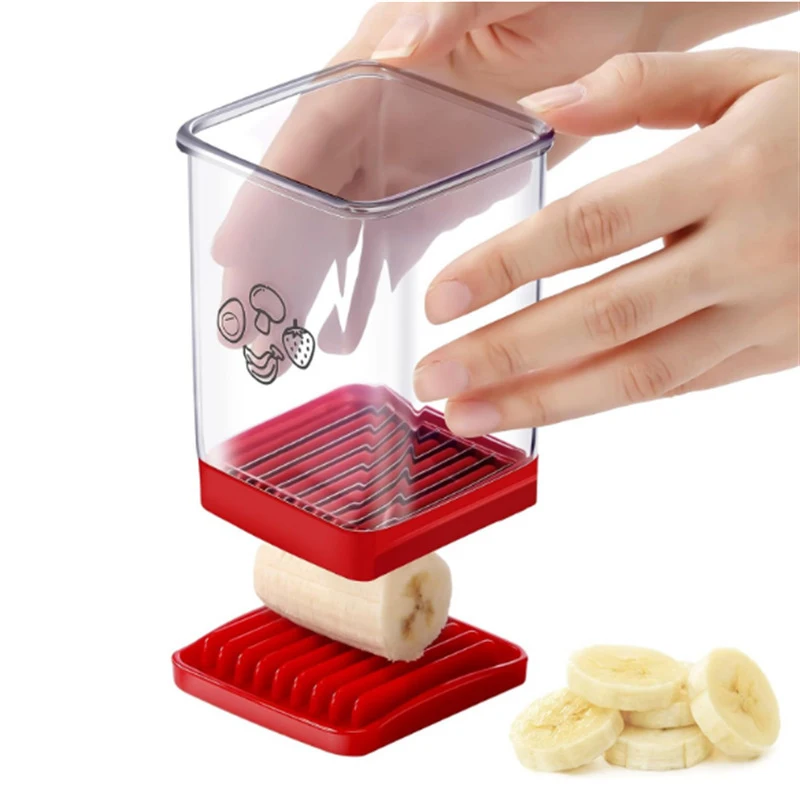 New Fruit Vegetable Speed Slicer With Push Plate Manual Cup Cutter Portable Banana Strawberry Slicing Tool Kitchen Accessories - view 5