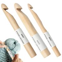 Handmade Crochet Hooks Wood Crochet Stick Crochet Hooks Weave Craft DIY Hand Made Crochet Needles 15M/20/25MM Sewing Accessory