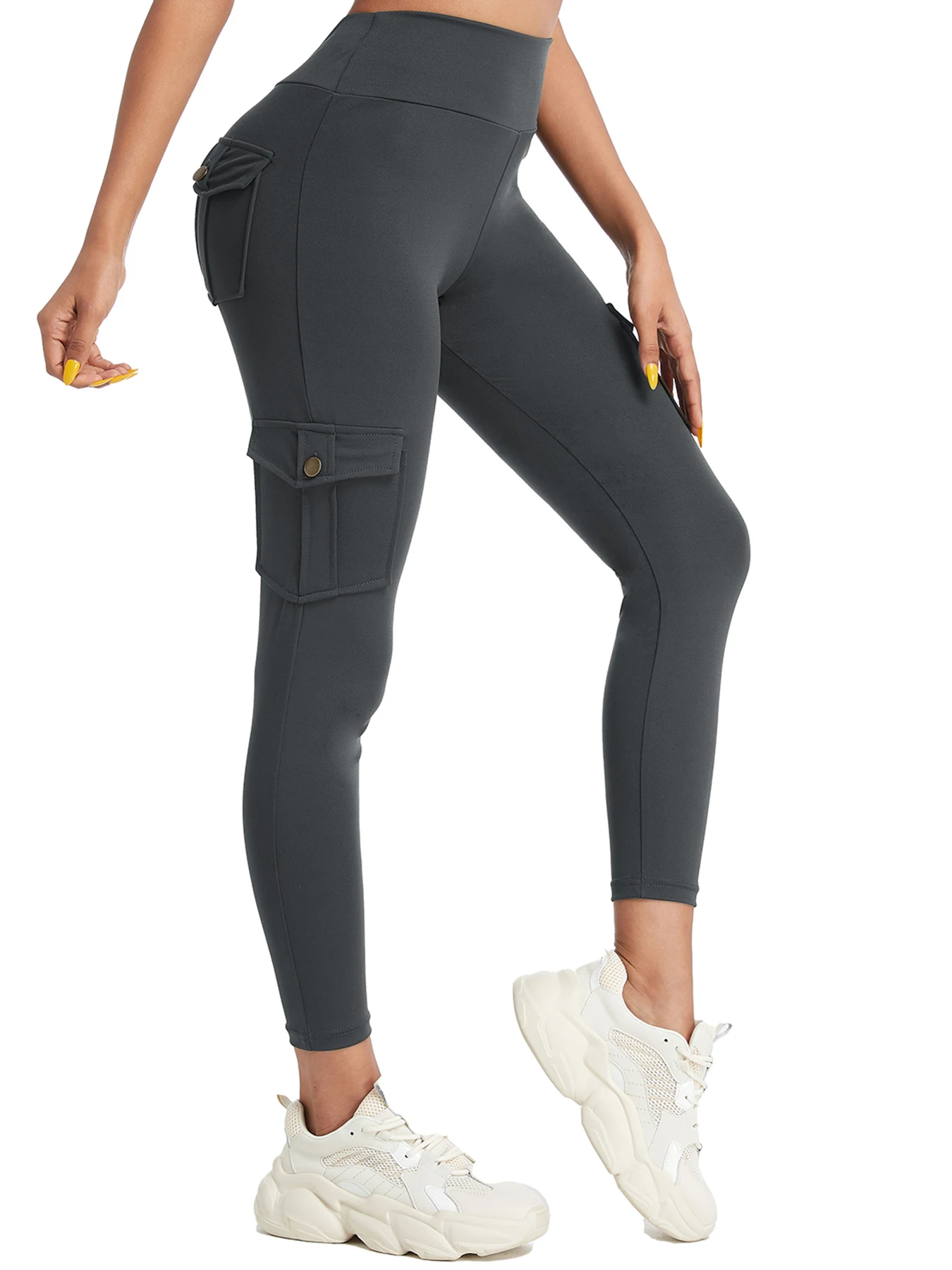 Multi Pocket Cargo Leggings For Women High Waist Butt Lifting Leggings Stretch Slim Workout Yoga Fitness Running Pants