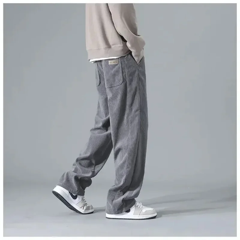 

Pop Japanese Vintage Corduroy Casual Pants For Men Spring Autumn Straight-leg Workwear Trousers Style Trendy Brand Sweatpants