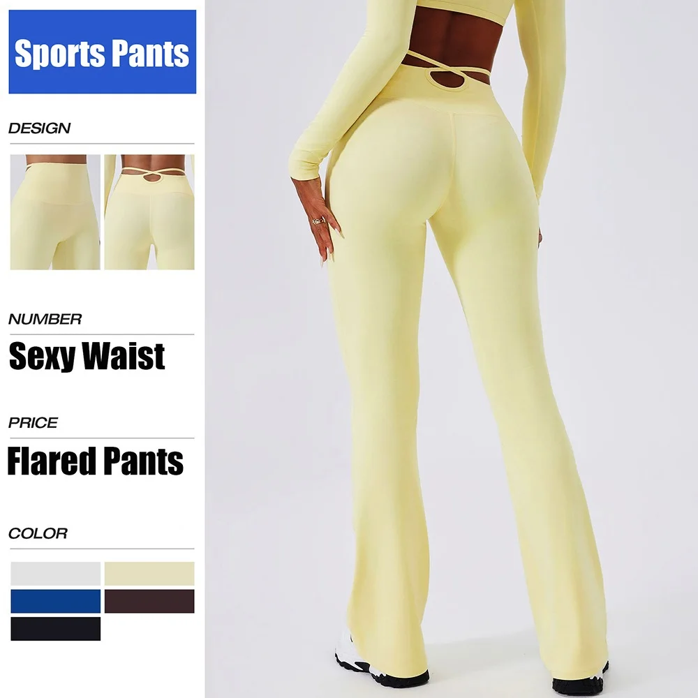 Cloud Hide SEXY Back Sporthose Damen Home Workout Lange Yoga Schlaghose Gym Fitness Laufen Hohe Taille Mädchen Straßenstrumpfhose
