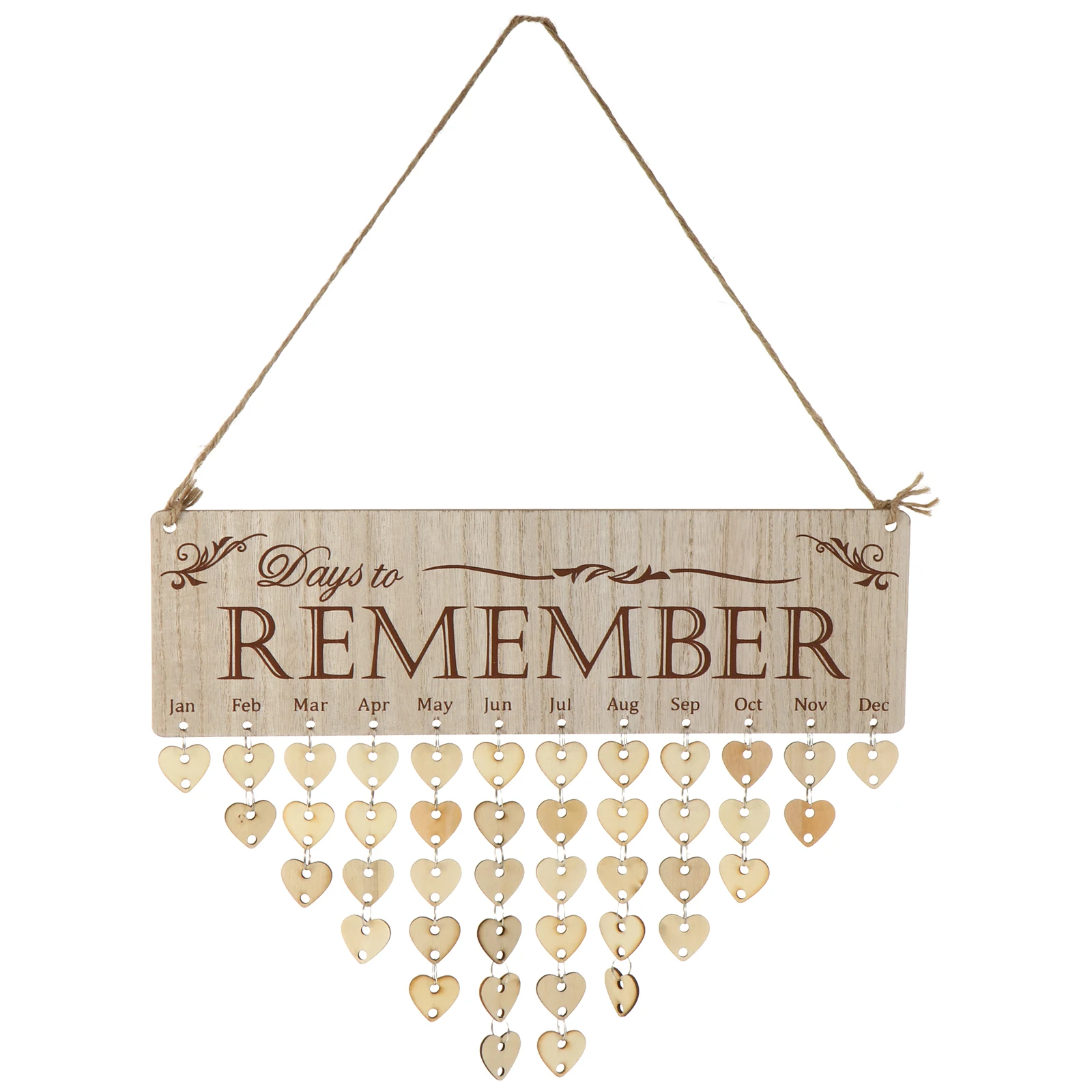 1 مجموعة 1 مجموعة Diy بها بنفسك شرائح خشبية الأسرة عيد ميلاد التقويم مجلس جدار ديكور الخشب معلقة حلية عيد ميلاد تذكير تاريخ المقتفي Diy بها بنفسك #2