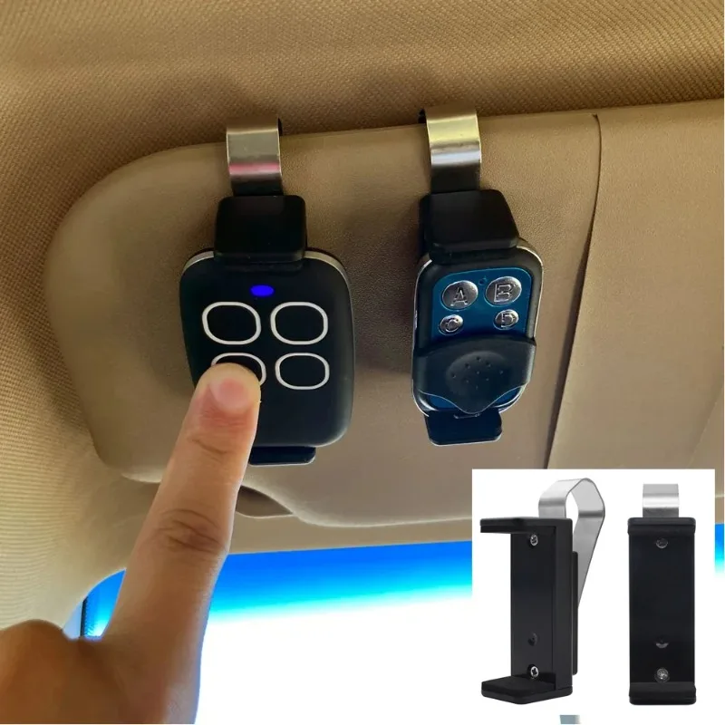 Car Sun Visor Clip Holder, Remote for Garage Door Control, Keychain, Universal Car Interior Accessories