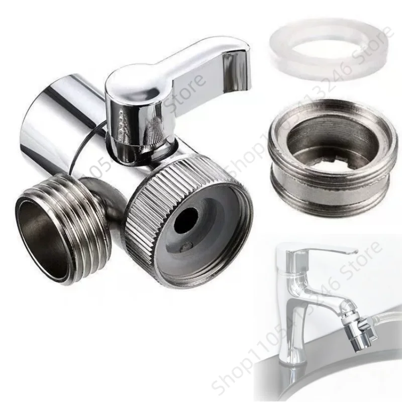 Zinc Alloy 3 Way Tee Connector Shower Head Diverter Valve Home Improvement Switch Faucet Adapter Shower Faucets Water Separator