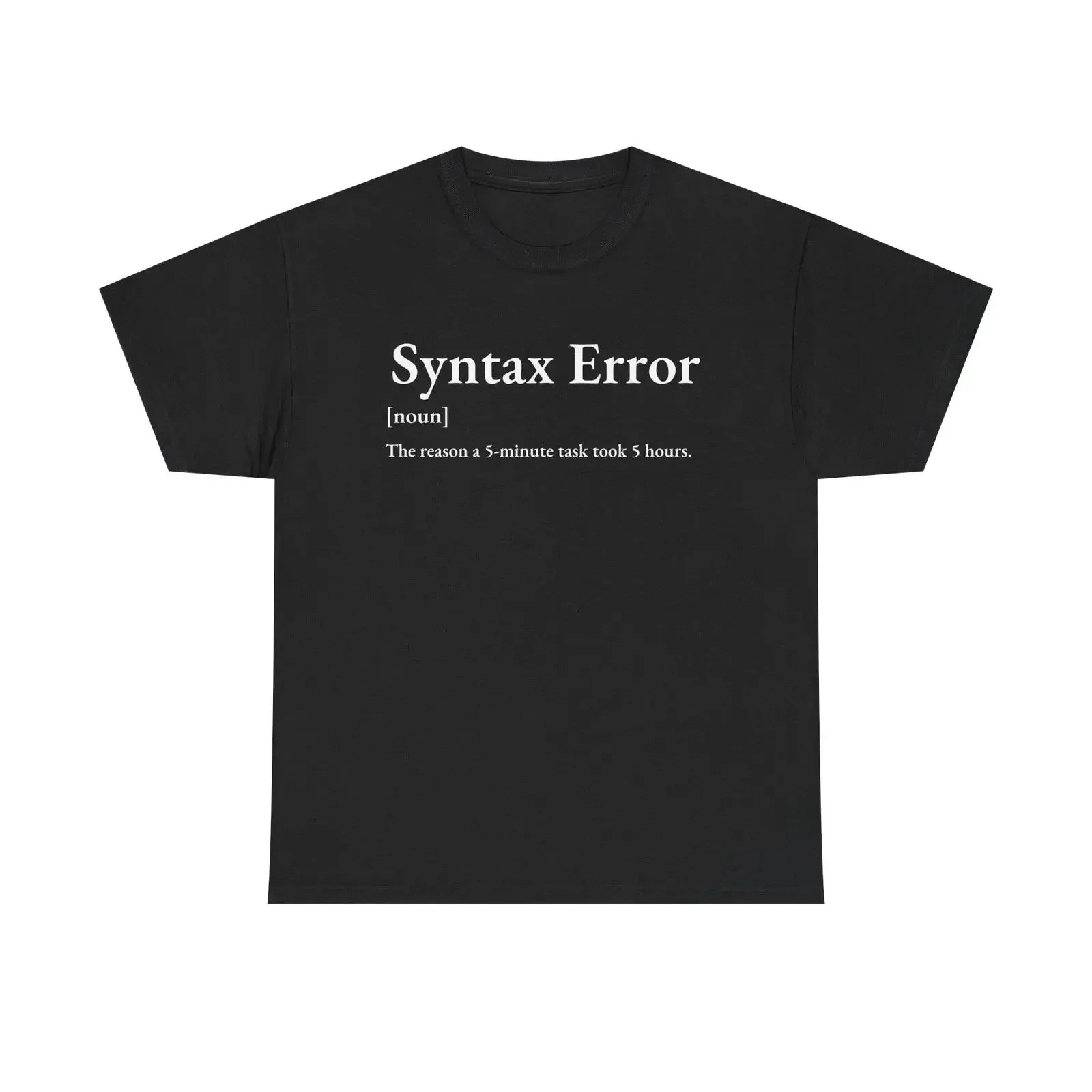 T-shirt drôle « SYNTAX ERROR » pour programmeur, codeur, geek – style vintage délavé, streetwear, vêtements graphiques extensibles