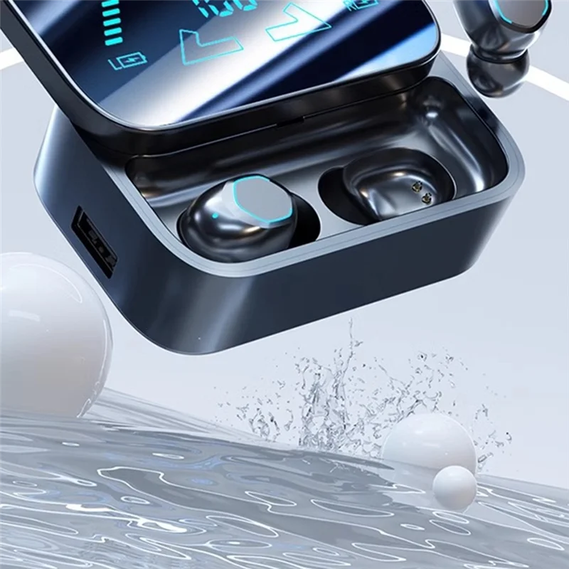 -PQWN M48 Wireless Bluetooth Headset Sports Walkman Withmicrophone In-Ear LED Display TWS High Quality Mini Long Battery Life